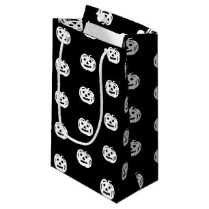 Sacola Para Presentes Pequena Bonitinho branco preto do Halloween