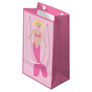 Sacola Para Presentes Pequena Bonito fantasia rosa Sereia