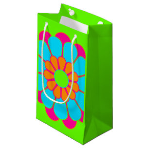 Sacola Para Presentes Pequena Bonito Flower Power Bloom III + seu backgr.