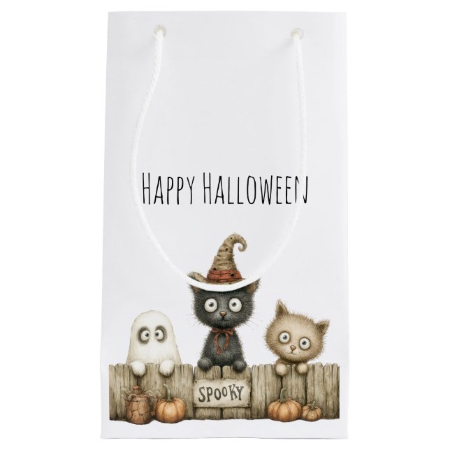 Sacola Para Presentes Pequena Bonito Halloween (Frente)