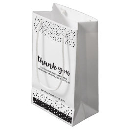 Sacola Para Presentes Pequena Bonito, preto e branco, Obrigado Chá de fraldas