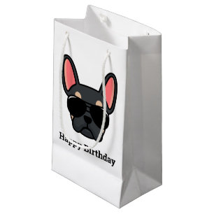 Sacola Para Presentes Pequena Bonito Preto Tan Buldogue Francês Face Pequeno Sac