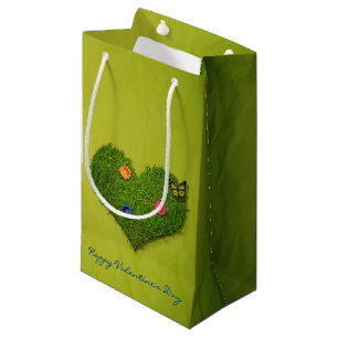 Sacola Para Presentes Pequena Borboleta de Flores de Camada Cardíaca