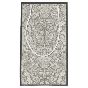 Sacola Para Presentes Pequena borcada de rendas branco elegante