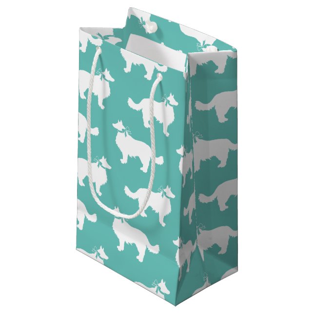 Sacola Para Presentes Pequena Borda Collie Dog Puppy (Frente inclinada)