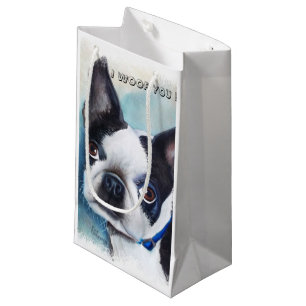 SACOLA PARA PRESENTES PEQUENA BOSTON TERRIER