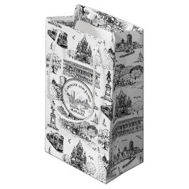 Sacola Para Presentes Pequena Boston Toile (Ed. Aniversário) Preto/Branco