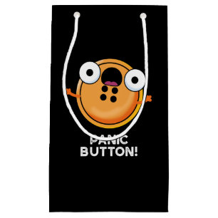 Sacola Para Presentes Pequena Botão de Pânico Funny Sewing Pun Dark BG