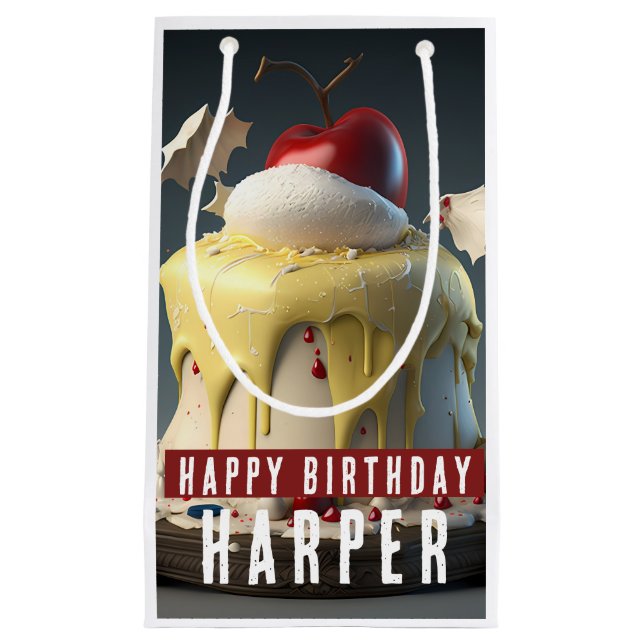 Sacola Para Presentes Pequena Branca de Neve - Aniversário (Frente)