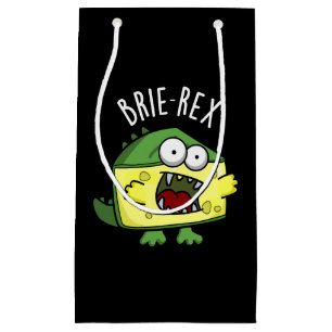 Sacola Para Presentes Pequena Brie-rex Queijo engraçado TRex Pun Dark BG