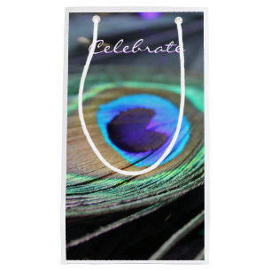 Sacola Para Presentes Pequena Bright Peacock Feather Party Favor do Saco de Pres