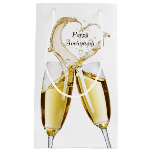Sacola Para Presentes Pequena Brinde de Champanhe para Aniversário