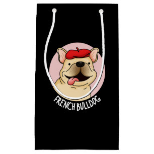 Sacola Para Presentes Pequena Bulldog Francês Cachorro Engraçado Pun Escuro BG