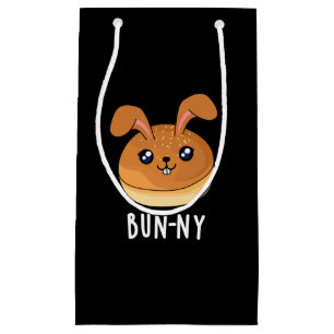 Sacola Para Presentes Pequena Bun ny Funny Coelho Coelho Bun Pun Dark BG