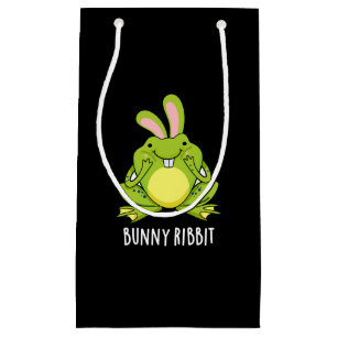 Sacola Para Presentes Pequena Bunny Ribbit Engraçado Sapo Coelho Pun Escuro BG