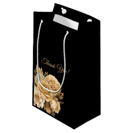 Sacola Para Presentes Pequena Buquê de Flores Neutras-Casamento-
