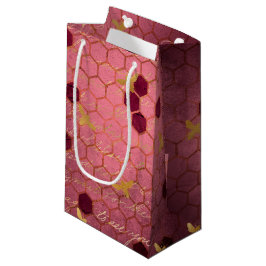 Sacola Para Presentes Pequena Burgundy Bee Series Design
