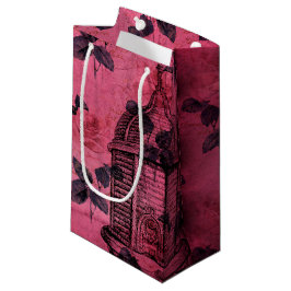 Sacola Para Presentes Pequena Burgundy Bee Series Design 18