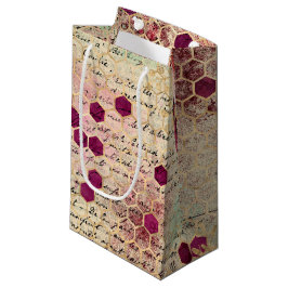 Sacola Para Presentes Pequena Burgundy Bee Series Design Oito