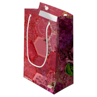 Sacola Para Presentes Pequena Burgundy Bee Series Design Quinze