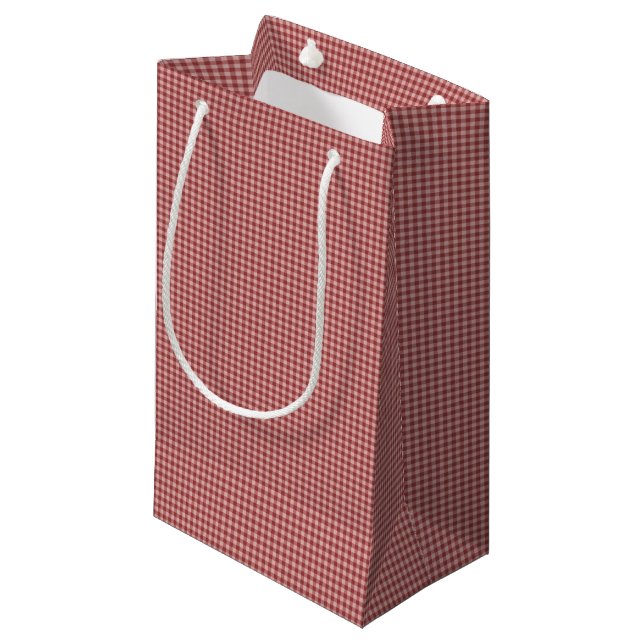 Sacola Para Presentes Pequena Burgundy Gingham-GIFT BAG (Frente inclinada)