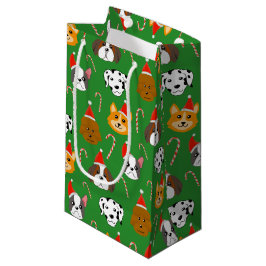 Sacola Para Presentes Pequena Cachorro de Natal Bonito, Padrão