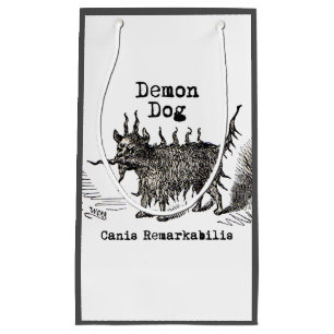 Sacola Para Presentes Pequena Cachorro Demônio Vintage Engraçado