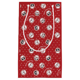 Sacola Para Presentes Pequena Cachorro "Feliz Ano de Woof"