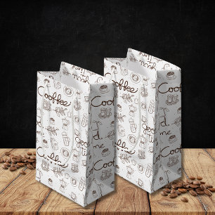 Sacola Para Presentes Pequena Café Branco Pessoal/Comercial Padrão Fofo