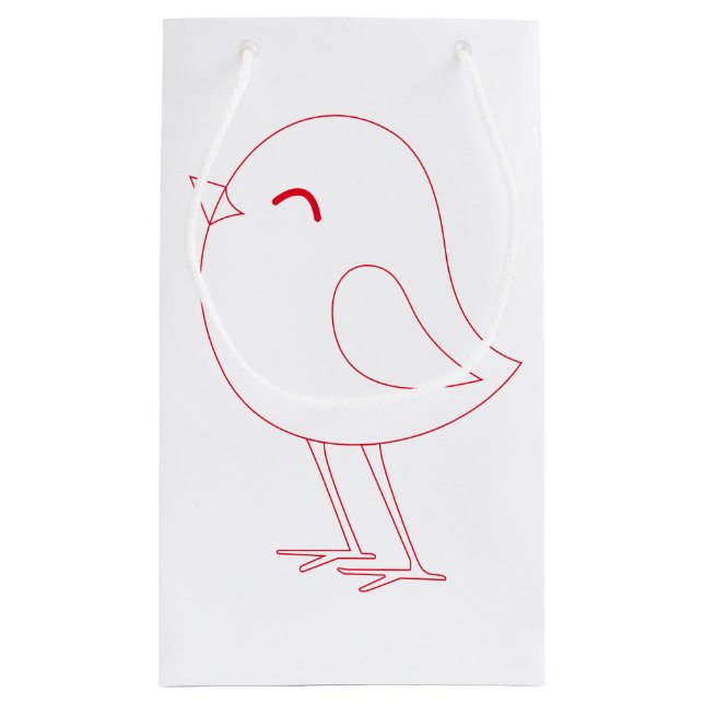 Sacola Para Presentes Pequena Caixa de Presente de Pequeno Pintinho Bonito (Verso)