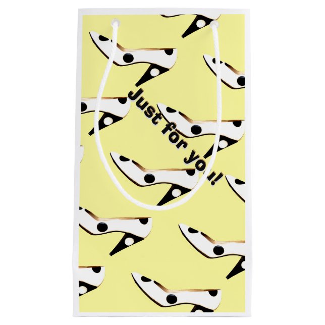 Sacola Para Presentes Pequena Calçado de alto salto amarelo-claro (Frente)