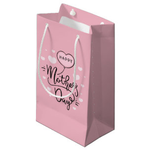 Sacola Para Presentes Pequena Caligrafia de Dia de as mães Feliz Bolsa para Pr