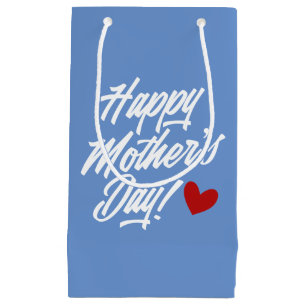 Sacola Para Presentes Pequena Caligrafia simples e feliz do Dia de as mães Sac