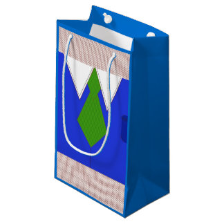 Sacola Para Presentes Pequena Camisa Azul e Gravata