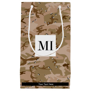 Sacola Para Presentes Pequena Camuflagem Desértica Com Seixos, Militar, Exército