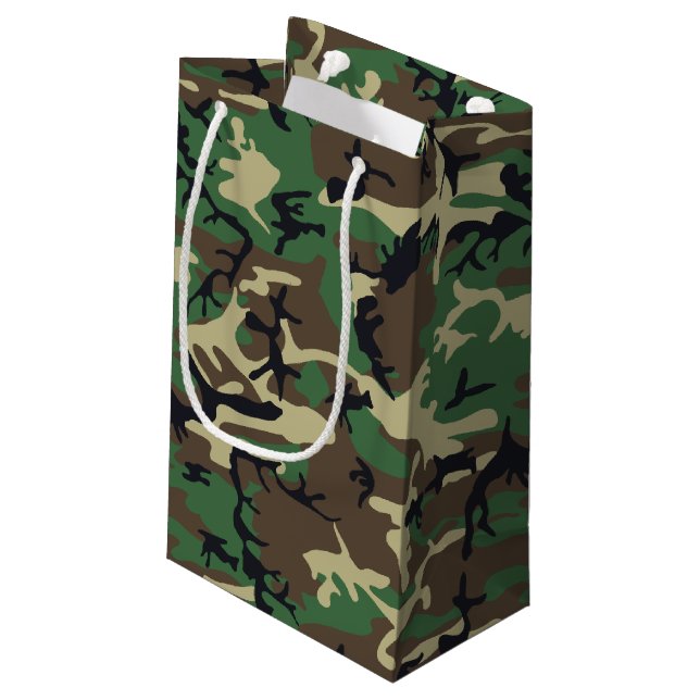 Sacola Para Presentes Pequena Camuflagem Militar (Verso inclinado)