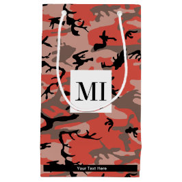 Sacola Para Presentes Pequena Camuflagem Vermelha e Marrom, Militar, Exército