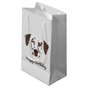 Sacola Para Presentes Pequena Cão Dalmata com manchas marrons