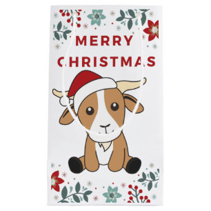 Sacola Para Presentes Pequena Caprinos de Natal Caprinos Animais de inverno Pequ