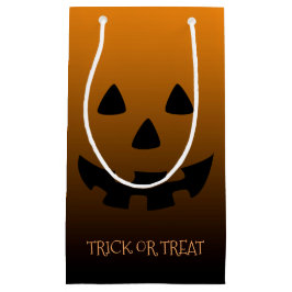 Sacola Para Presentes Pequena cara da lanterna do o do jaque na laranja