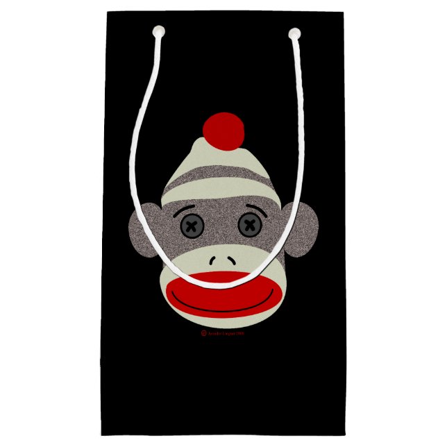 Sacola Para Presentes Pequena Cara do macaco da peúga (Frente)