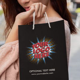 Sacola Para Presentes Pequena Carregamento de logotipo Preto para empresa person