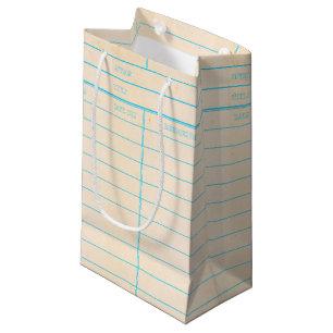 Sacola Para Presentes Pequena Cartão de Vencimento da Data do Livro da Bibliote