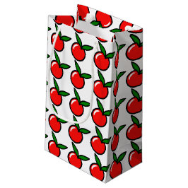 Sacola Para Presentes Pequena Cartografia de Fruta Vermelha de Cereja de Maçã Be