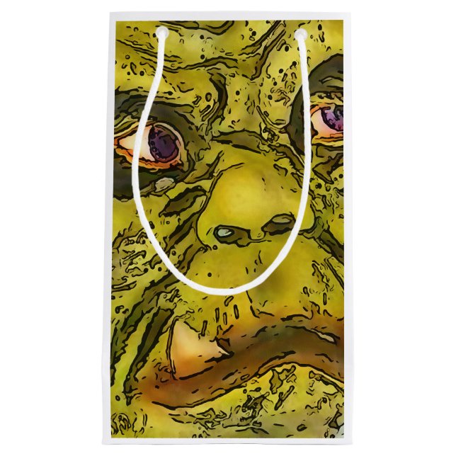 Sacola Para Presentes Pequena Cartoon Preto Monstro da Tartaruga Cerrante (Frente)