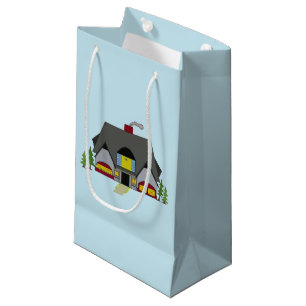 Sacola Para Presentes Pequena Casa Aconchegante
