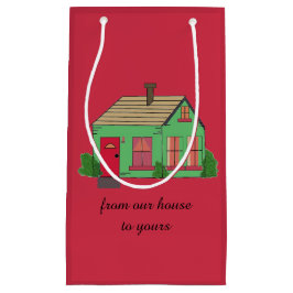 Sacola Para Presentes Pequena Casa de Natal