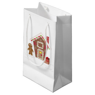 Sacola Para Presentes Pequena Casa de Pão de Mel