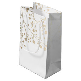Sacola Para Presentes Pequena Casamento Branco Elegante Respiração do Bebê Doura