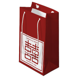 Sacola Para Presentes Pequena Casamento Chinês de Dupla Felicidade